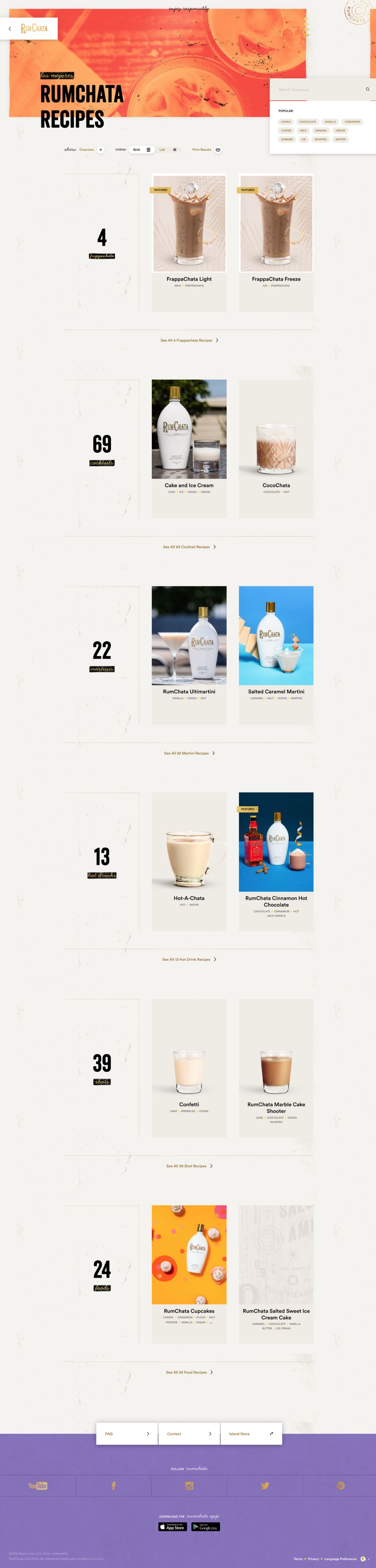 Rum Chata Beautiful Product Page