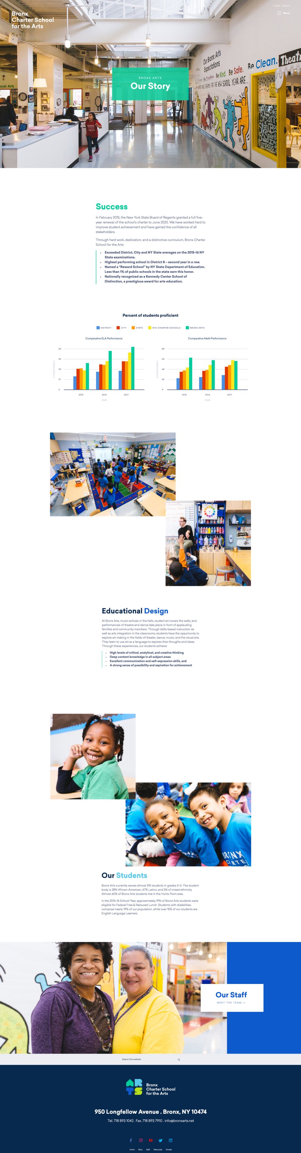 Bronx Charter School for the Arts Educational Website Design