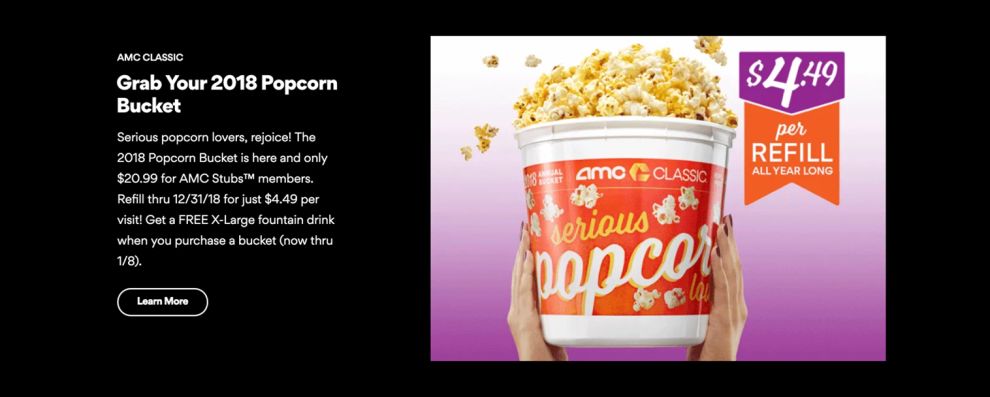 AMC Theatres Great Product Page