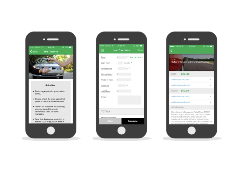 Car Buying Guide & Ratings User-Friendly App Design