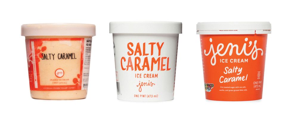 Jeni's Ice Cream Clean Packaging Design