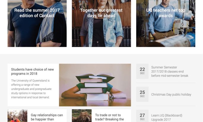 University of Queensland Organised Website Design