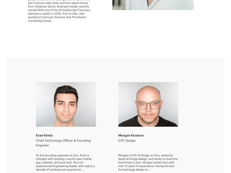Zero Financial Minimal Website Design