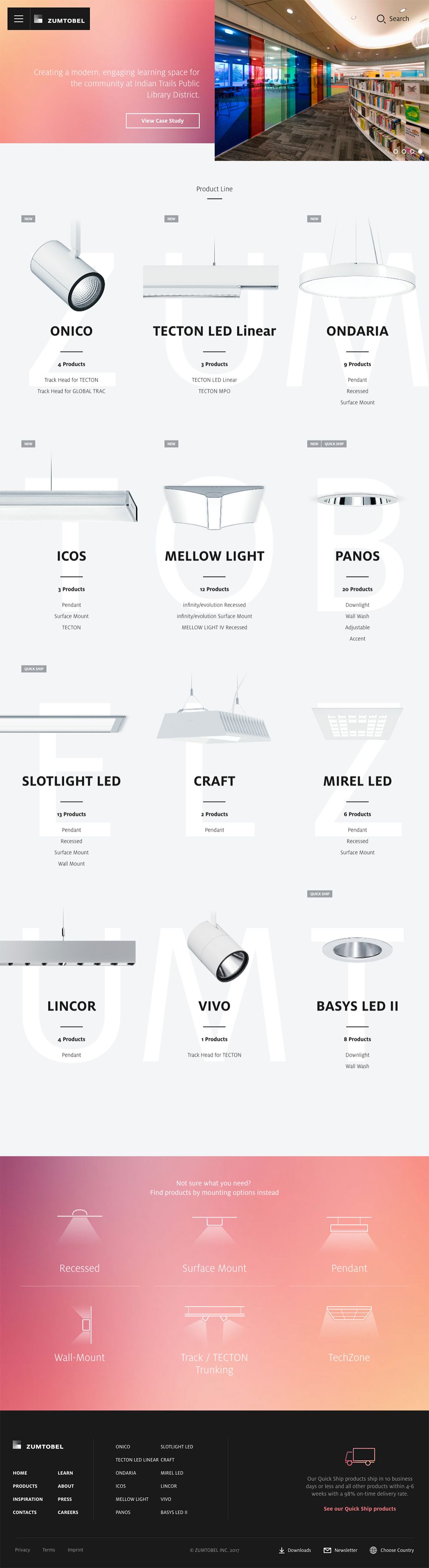 Zumtobel Colorful Homepage
