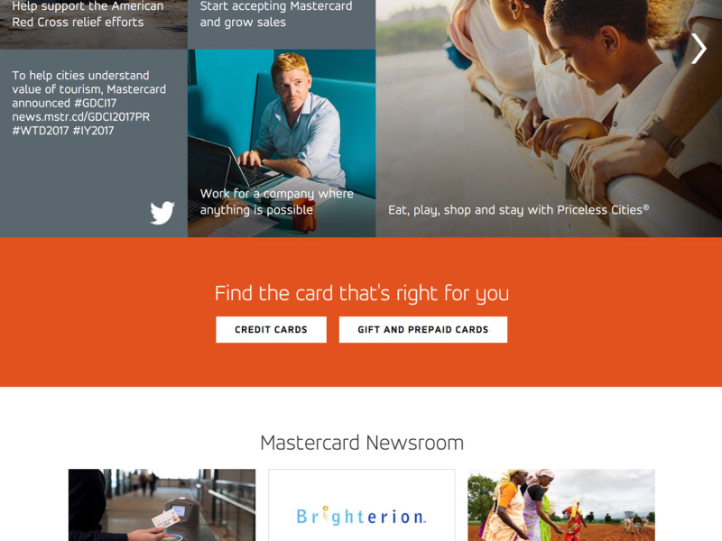 MasterCard Corporate Website Design