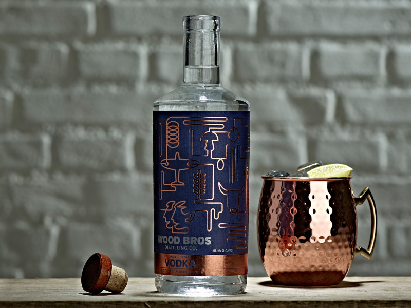 Wood Brothers Vodka Complex Packaging Design
