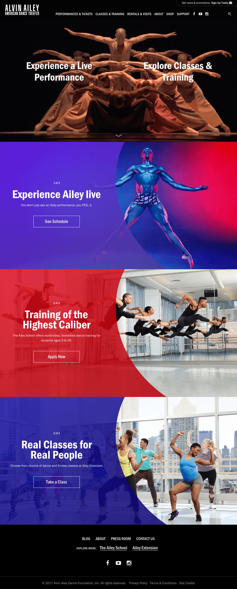 Alvin Ailey Great Homepage Design