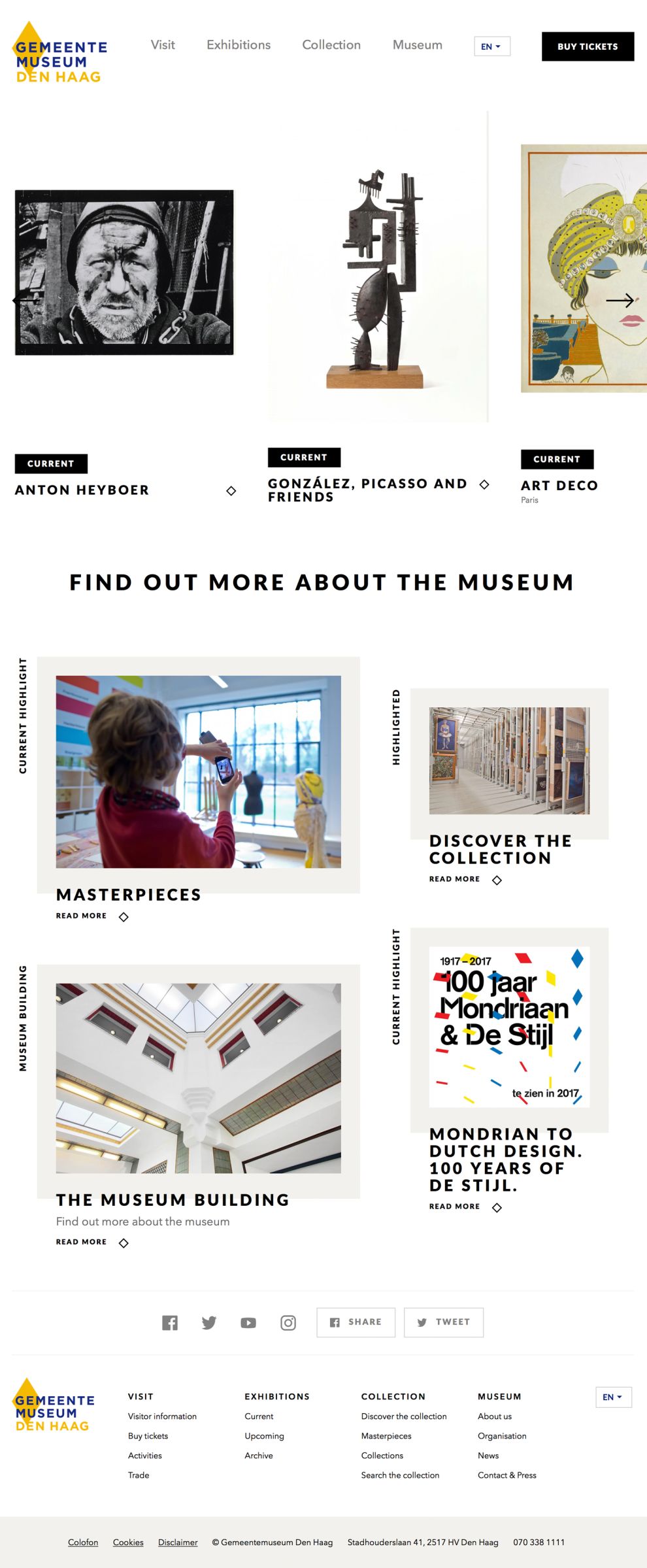 Gemeente Museum Clean Homepage