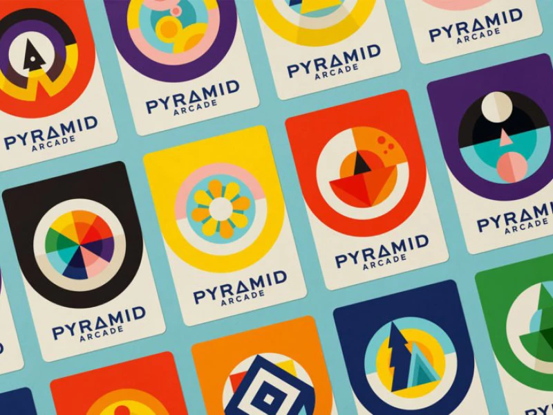 Pyramid Arcade Branding Colorful Packaging Design
