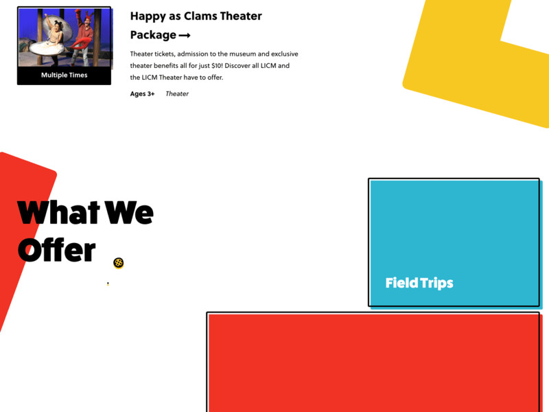 Long Island Children’s Museum Colorful Homepage