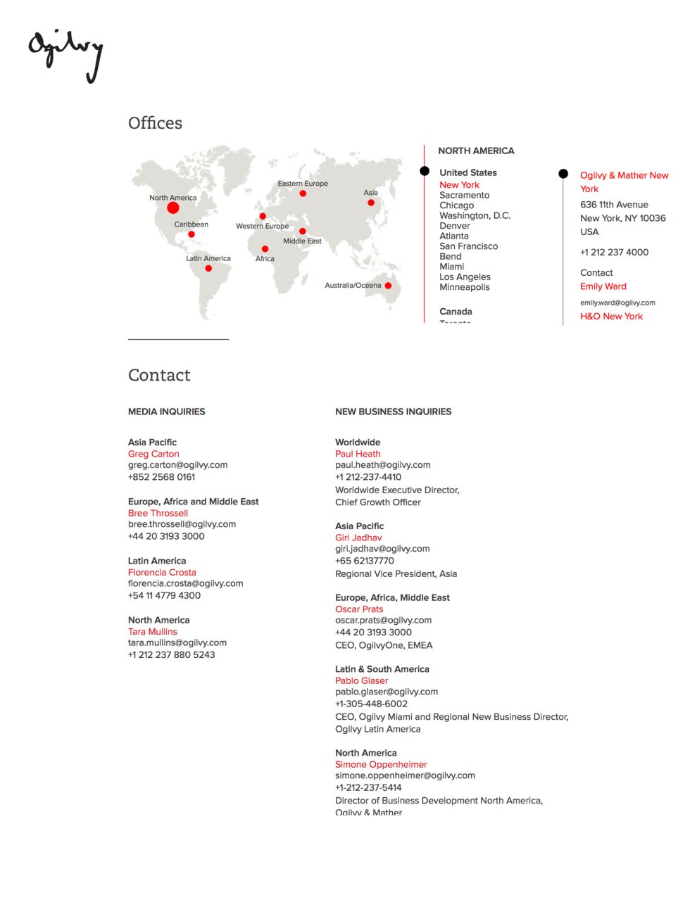 Ogilvy Clean Contact Page