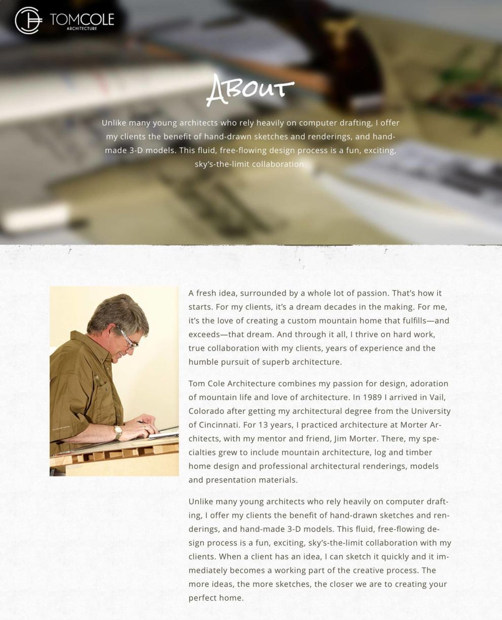 Tom Cole Architect Clean About Page