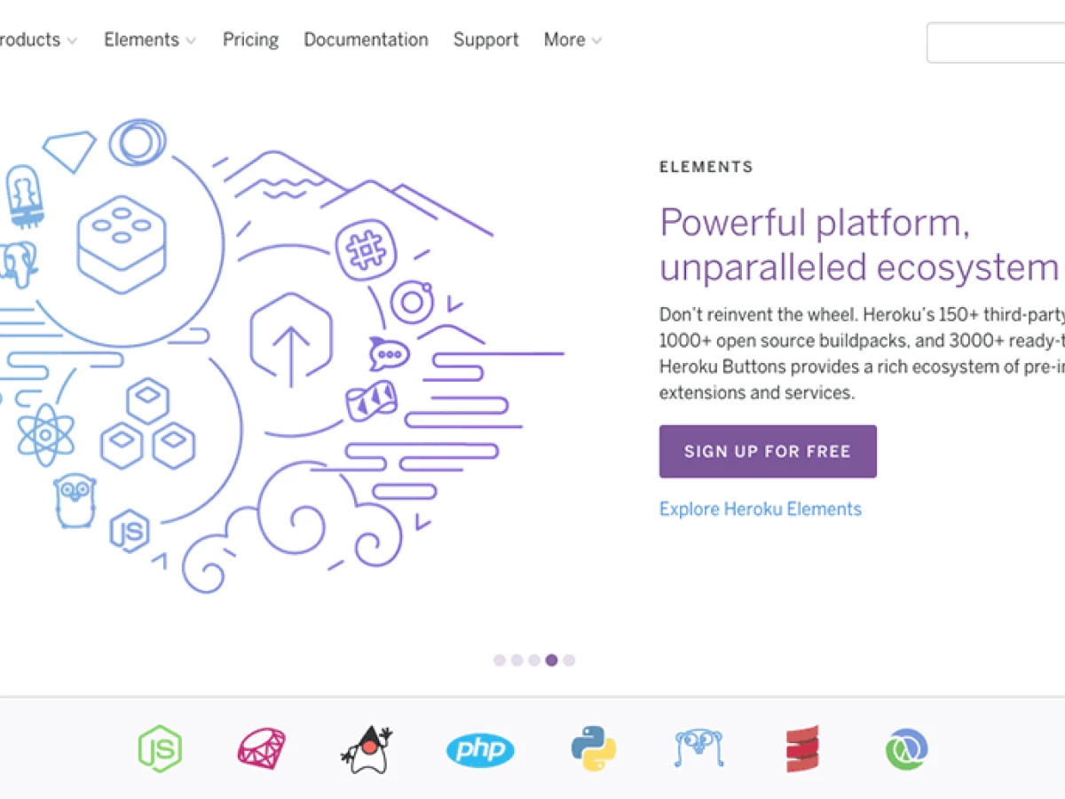 Heroku Minimal Website Design Homepage