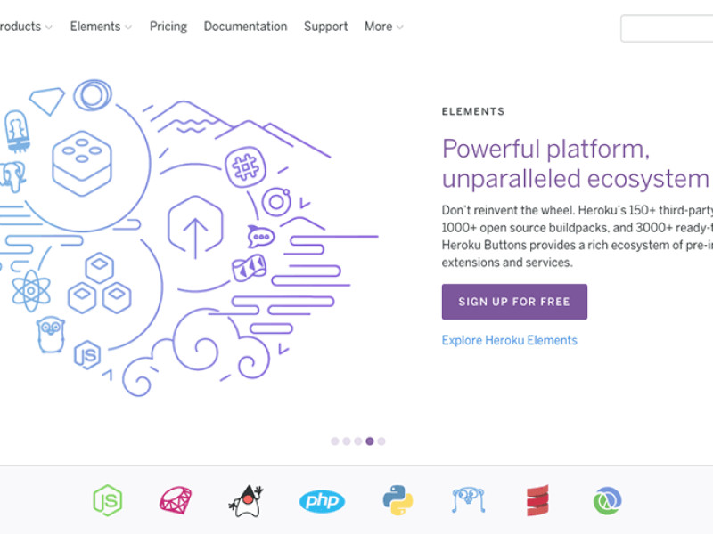 Heroku Minimal Website Design Homepage