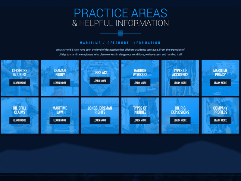 Arnold & Itkin LLP Website Design Homepage