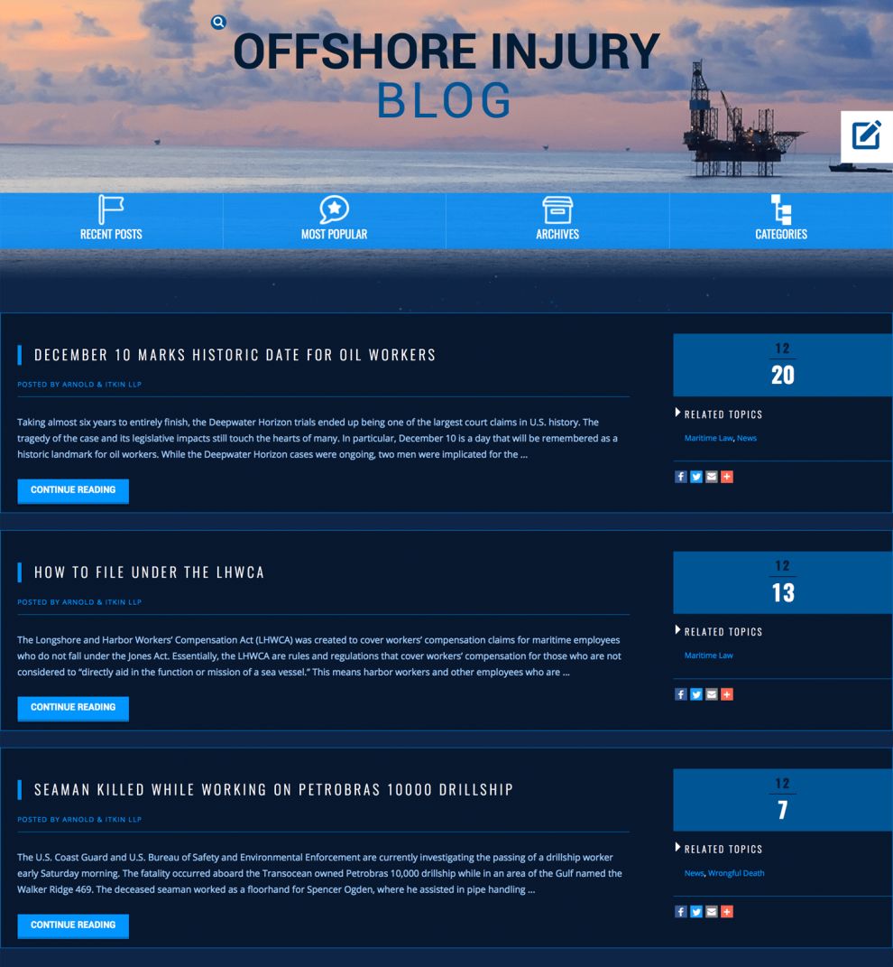 Arnold & Itkin LLP Web Design News