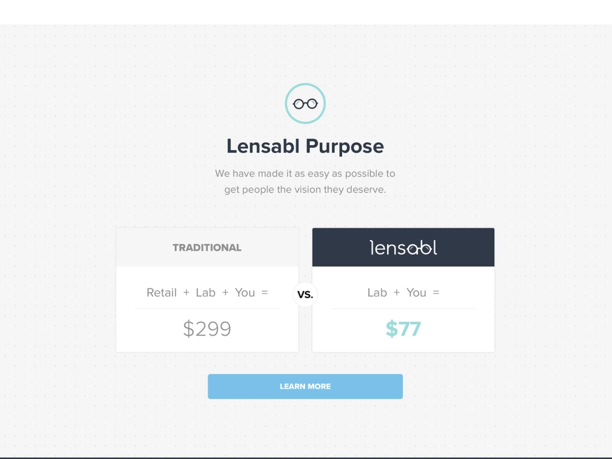 Lensabl Beautiful Homepage