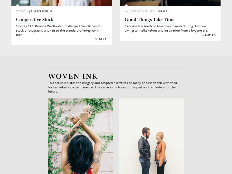 Woven Magazine Elegant Homepage