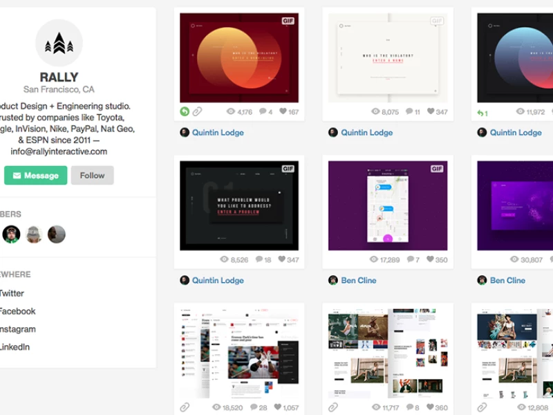 Rally Interactive Minimal Website Design