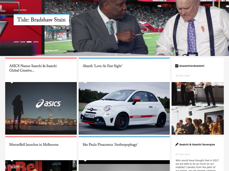 Saatchi & Saatchi Top Homepage Design