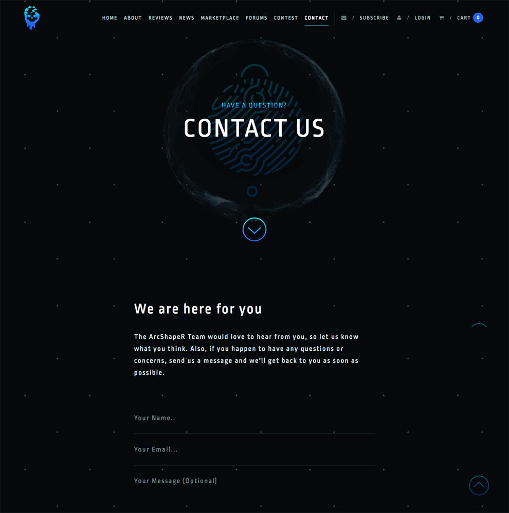 ArcShaper Beautiful Contact Page