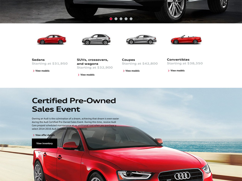 Audi Professional Homepage Design