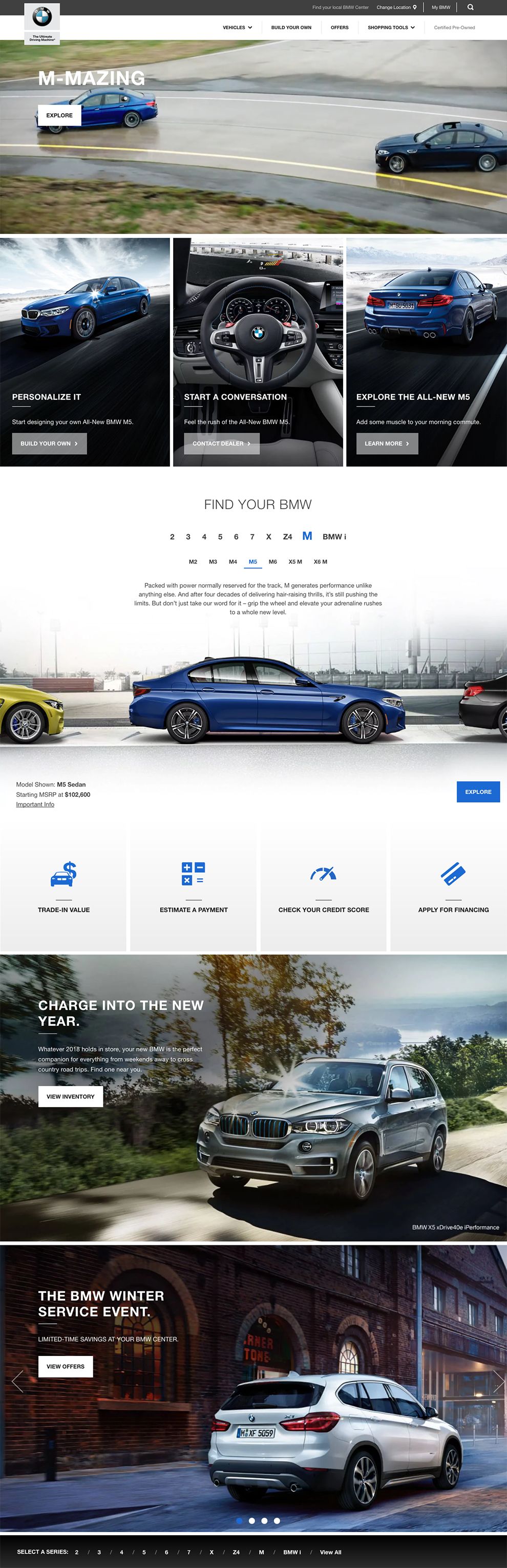 BMW USA Sleek Homepage Design