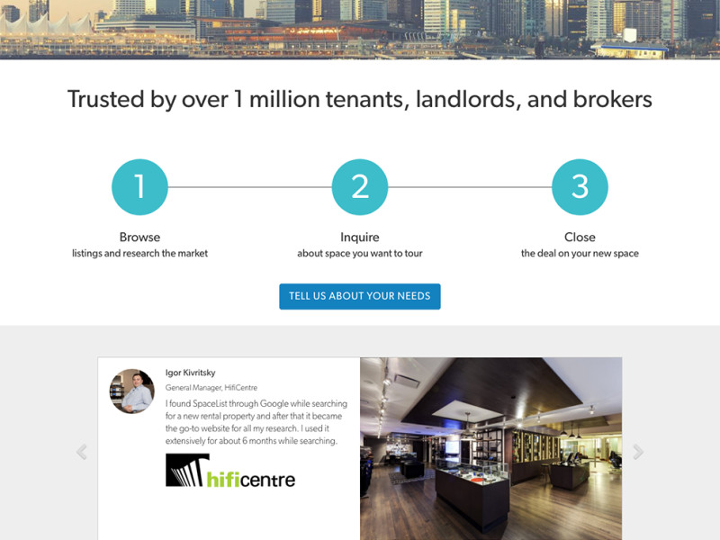Space List Clean Homepage