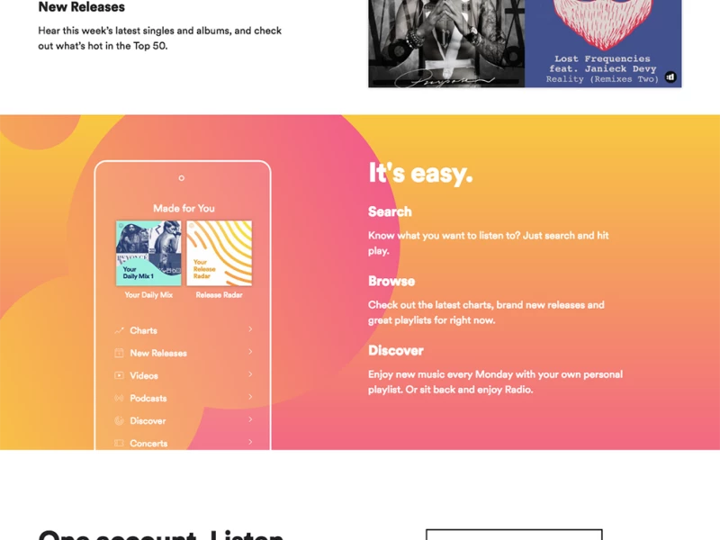 Spotify Colorful Website Design