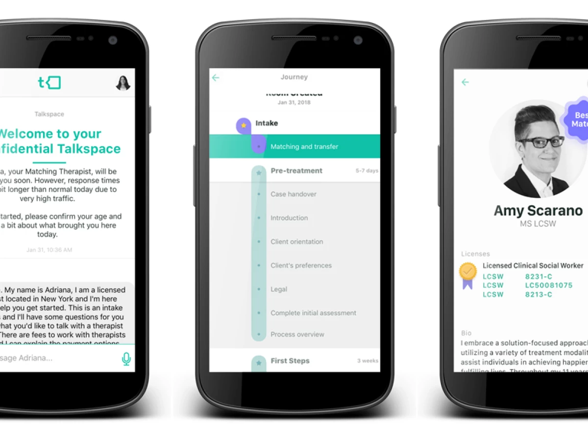 Talkspace App Design Interface