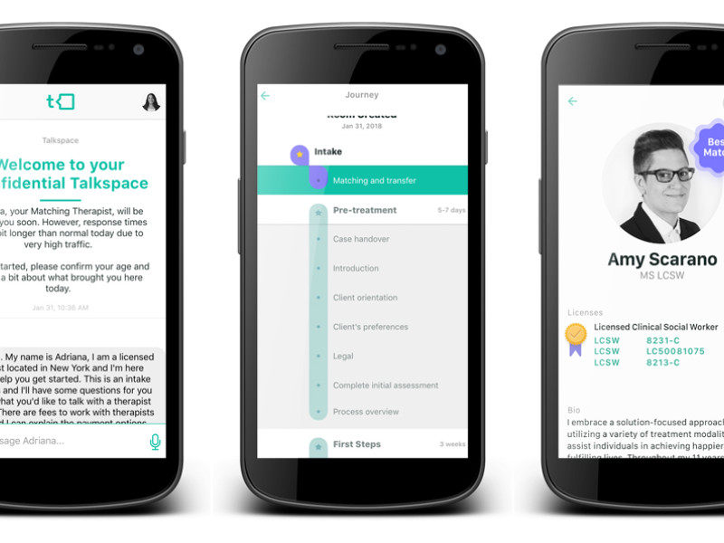 Talkspace App Design Interface