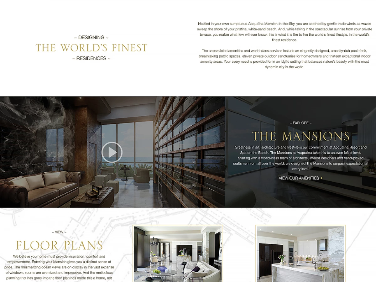 The Mansions at Acqualina Homepage Website