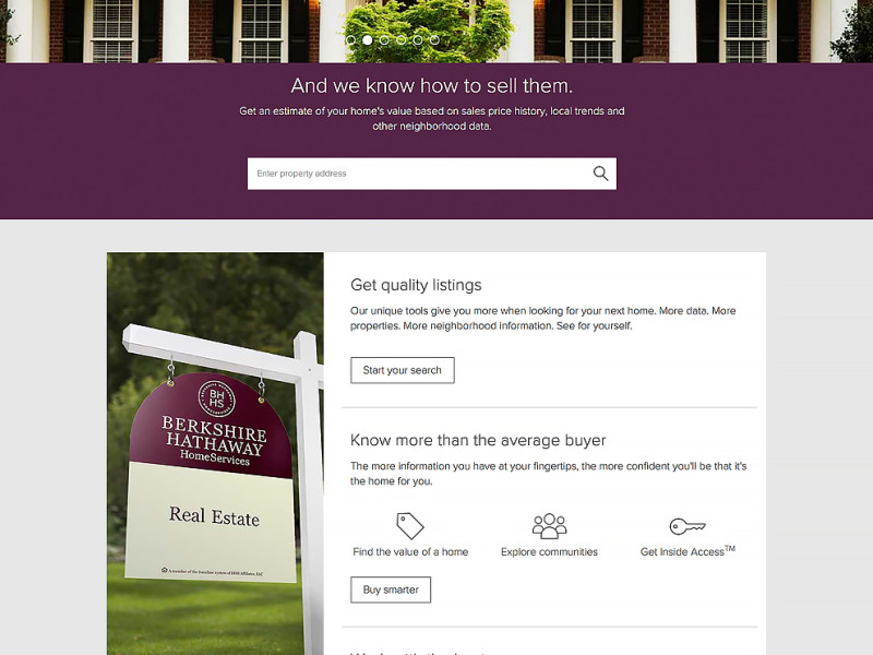Berkshire Hathaway Home Services Professional Website Homepage