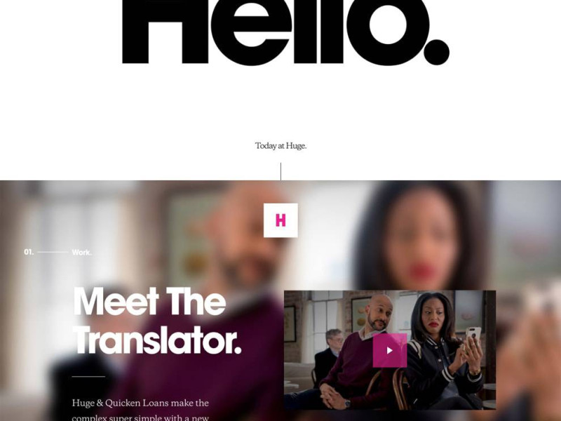 Huge Inc Web Design Homepage