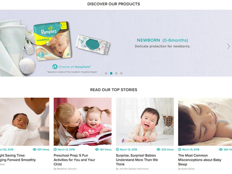 Pampers User-Friendly Website Design