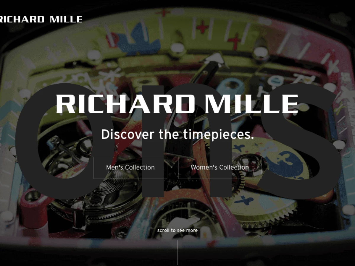 Richard Mille Luxury Website Design