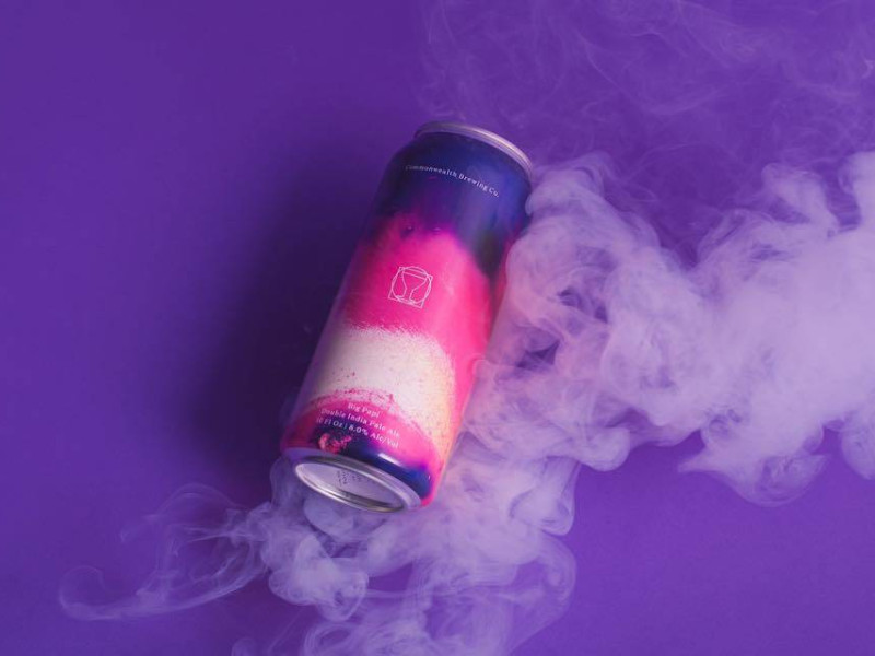 Commonwealth Brewing Company Beer Can Purple