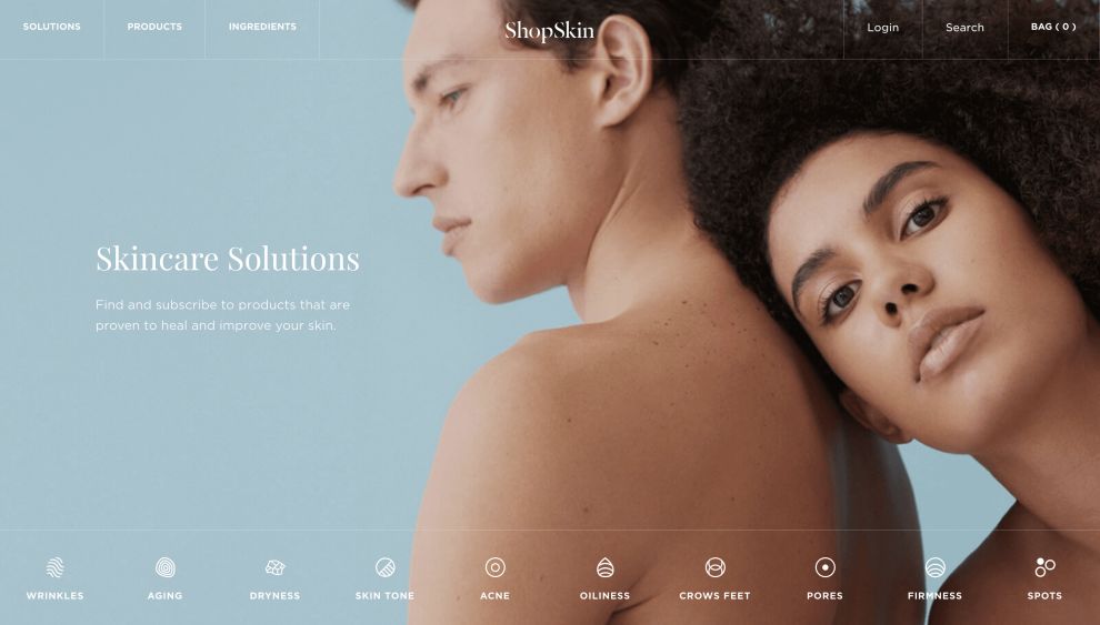 ShopSkin Homepage Website Design