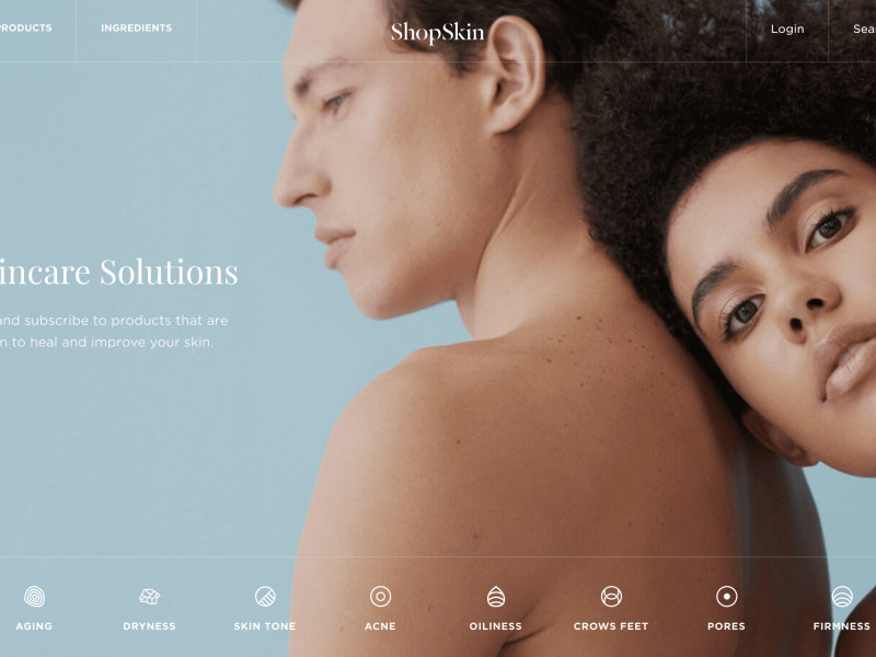 ShopSkin Homepage Website Design