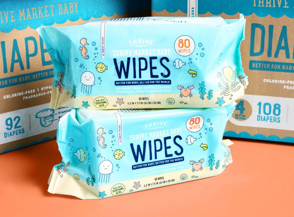 Thrive Market Baby Wipes Packaging Design