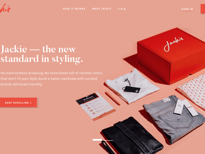 Jackie Homepage Website Design