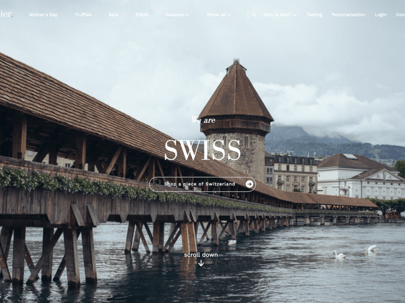 Max Chocolatier Homepage Website Design