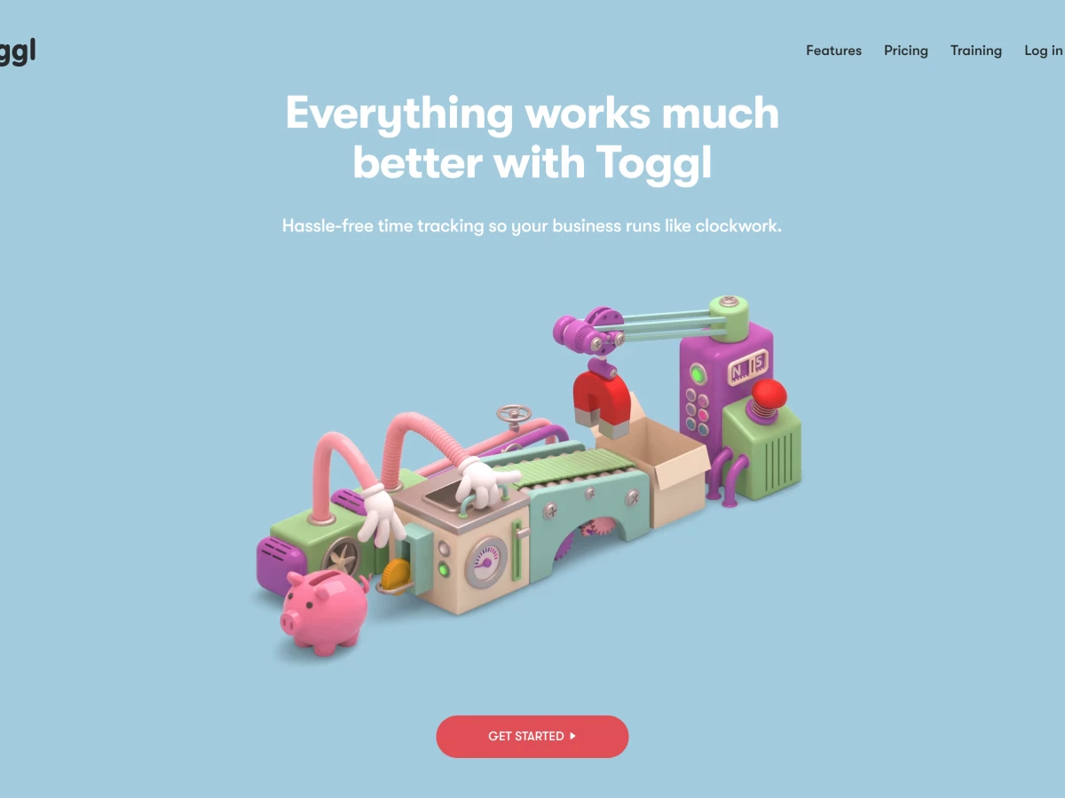 Toggl Home Page Website Design