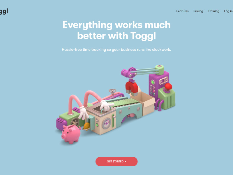 Toggl Home Page Website Design