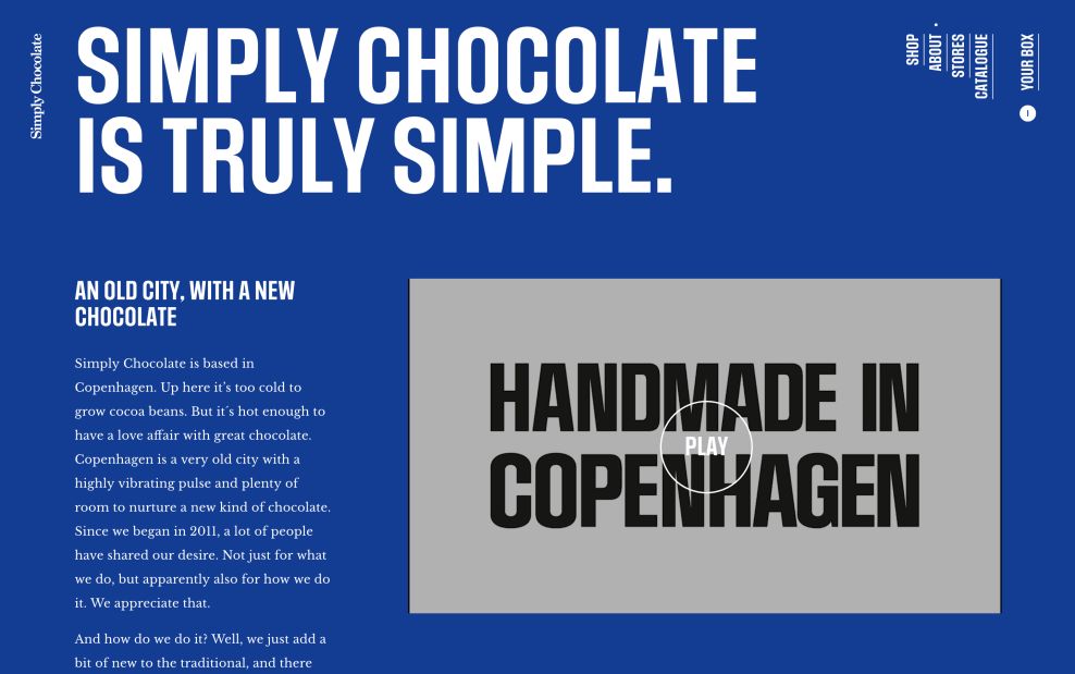 Simply Chocolate About Page Website Design