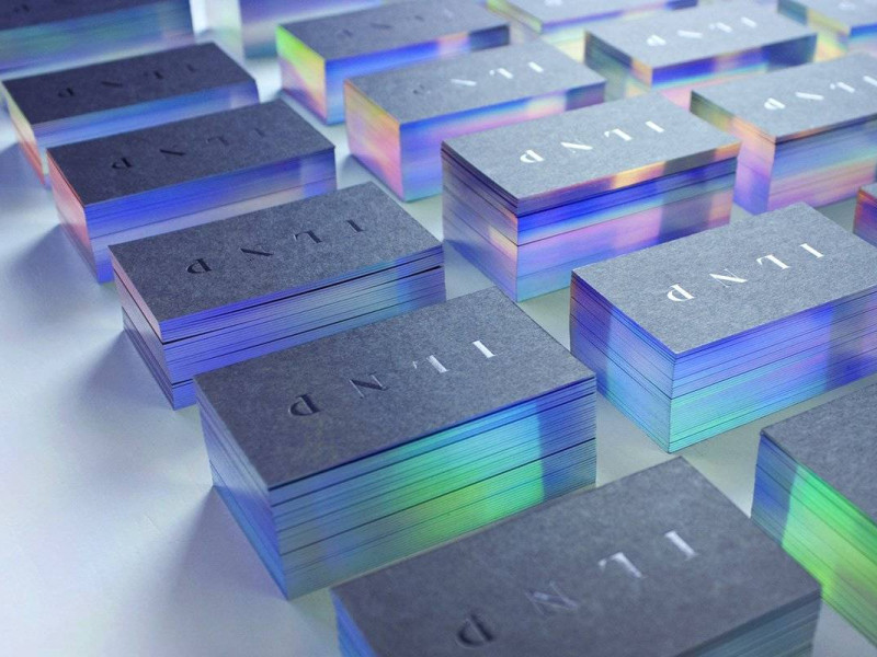 holographic edge business cards ILNP's Shimmering Use Elements To Excite Clients Painted Edge Business Cards |