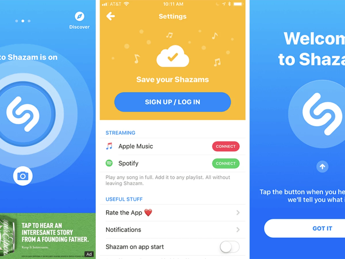 Shazam Main Page App Design