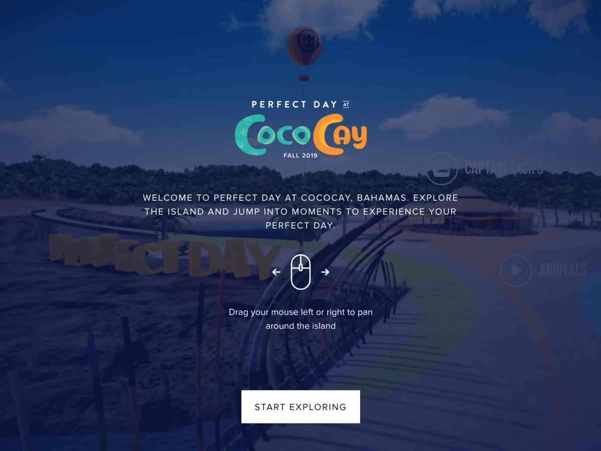 Royal Caribbean CocoCay Homepage Website Design