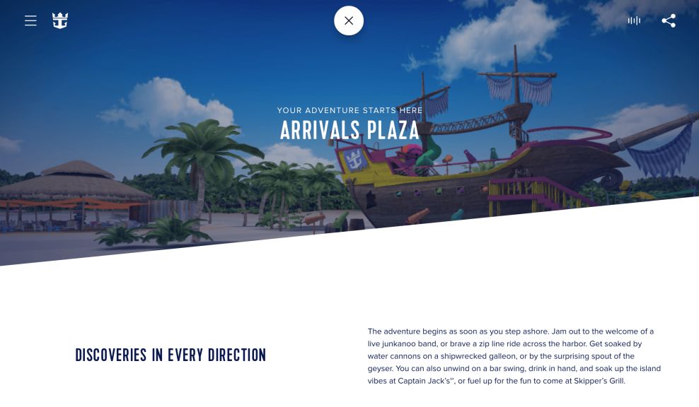 Royal Caribbean CocoCay Sophisticated Website Design