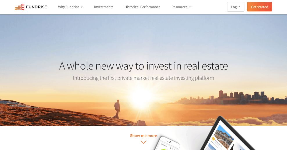 Fundrise Home Page Web Design